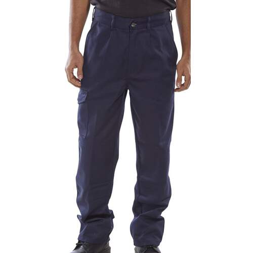 Heavyweight Drivers Trousers Navy Blue - Tall