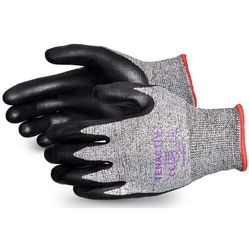 Tenactiv Cut-Resistant Composite Knit Glove With Foam Nitrile Palms Grey/Black 07