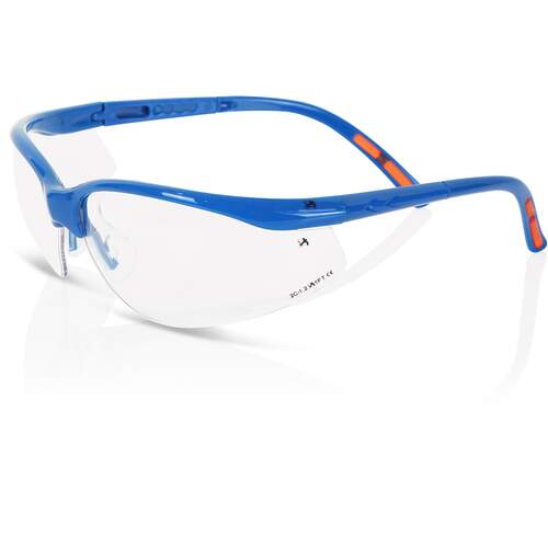 Safety Spectacle  Clear with Blue Frame