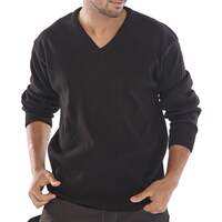 Click Acrylic V-Neck Sweater Black