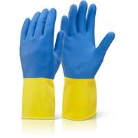 2 Colour Heavyweight Glove Yellow/Blue