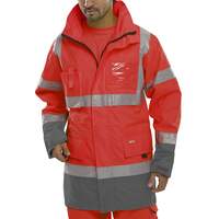 Two Tone Breathable Traffic Jacket Red/Grey