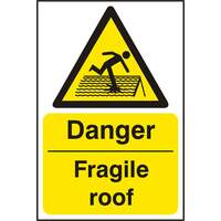 Danger Fragile Roof Rpvc (Pk5) 200mm X 300mm