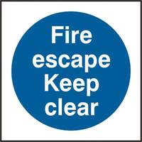 Fire Escape Keep Clear Sav Pk5 150mm X 150mm