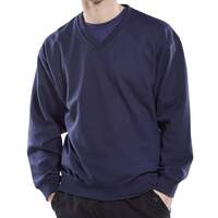 Click V-Neck Sweatshirt Navy Blue