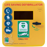 Defibrillator Polycarbonate Cabinet Unlocked Heater Light Yellow
