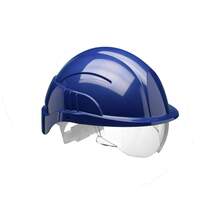 Vision Plus Safety Helmet With Integrated Visor Blue