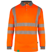 Envirowear Hi-Vis Polo Shirt Long Sleeve Orange