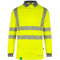 Envirowear Hi-Vis Polo Shirt Long Sleeve Saturn Yellow