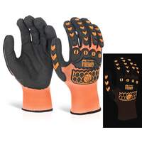 Glovezilla Glow In The Dark Foam Nitrile Glove Orange