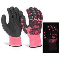 Glovezilla Glow In The Dark Foam Nitrile Glove Pink