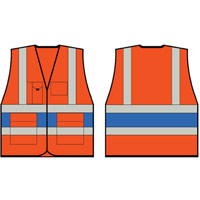 Orange Executive Vest With Royal Blue Band