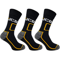 JCB Shin Protect Work Socks Black 6-11 (3 Pack)