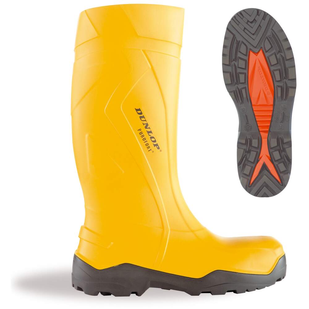 Photos - Safety Equipment Dunlop Purofort+ Full Safety Wellington Boot - Yellow - 10 C76224110 