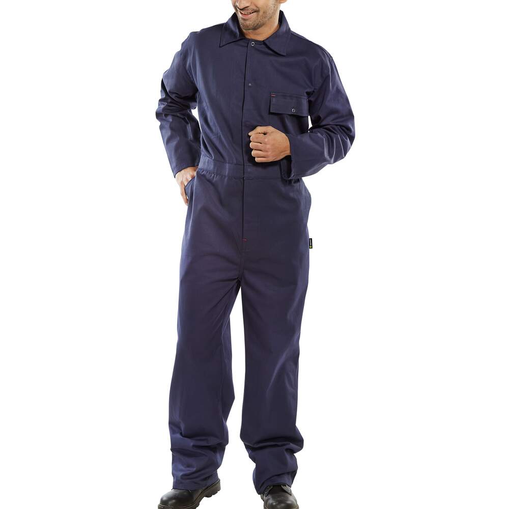 Photos - Safety Equipment Click Cotton Drill Boilersuit Navy Blue - 44 CDBSN44