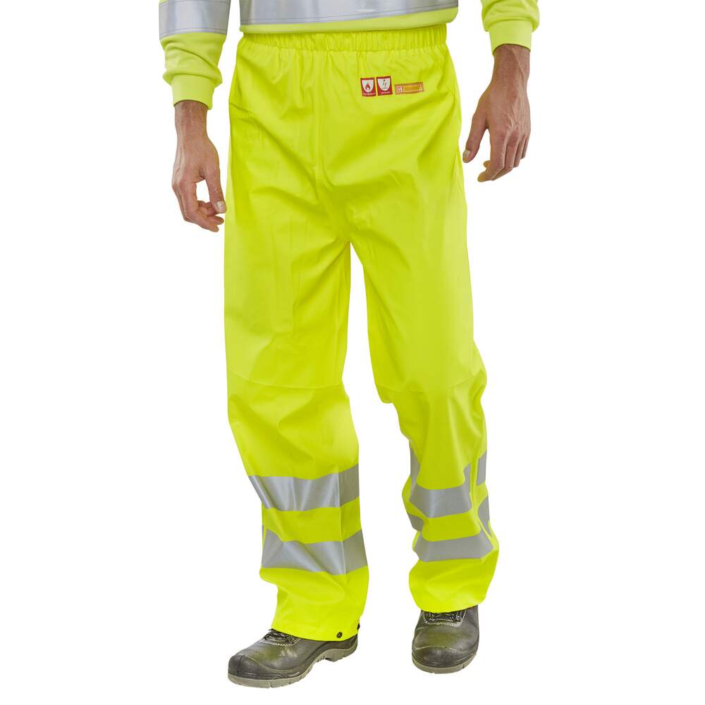 Photos - Safety Equipment Fire Retardant Anti-Static Trousers - Saturn Yellow - Large CFRLR52SYL