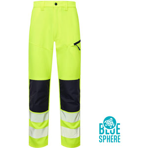 Supertouch Essentials Hi Vis Eco Coolair 4-Way Stretch Trousers - Yellow