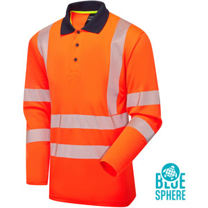 Supertouch Essentials Hi-Vis Eco CoolMax Long Sleeve Polo - Orange