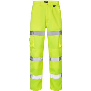 Supertouch Hi Vis 3 Band Combat Trousers - Yellow