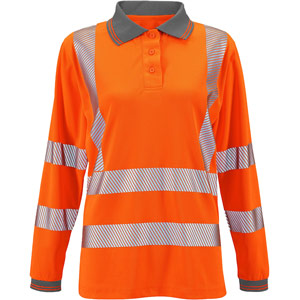 Supertouch Ladies Hi Vis Jaya Bird Eye Polo - Orange