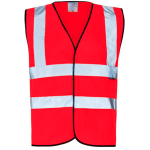 Supertouch Hi Vis Red Velcro Vest - Red