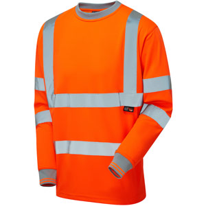 Supertouch HV Long Sleeve Bird Eye T-Shirt - Orange