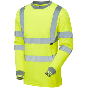 Supertouch HV Long Sleeve Bird Eye T-Shirt - Yellow