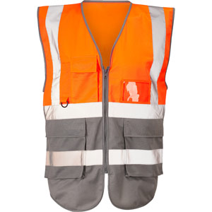 Supertouch Hi Vis 2 Tone Executive Vest - Orange/Grey