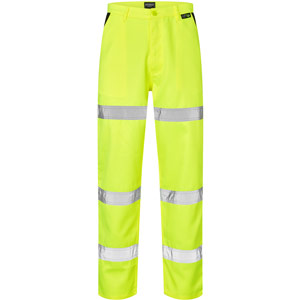 Supertouch Hi Vis 3 Band Polycotton Trousers - Yellow