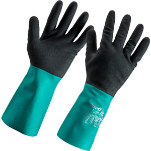 Supertouch Pawa PG600 Nitrile Type A Chemical Glove - Green/Black