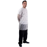 Supertouch Non-Woven Coats - Poppers - White