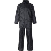 Supertouch Polyester/PVC Rainwear - Rainsuit - Black