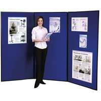 Nobo 1901710 Showboard Extra 3 Panel Blue Grey 2700 x 1800mm