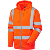 Supertouch Hi Vis Zipped Hoodie - Orange