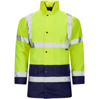 Supertouch Hi Vis 2 Tone Parka - Yellow/Navy