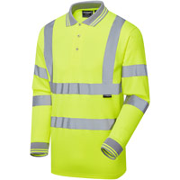 Supertouch Hi Vis Long Sleeve Bird Eye Polo Shirt - Yellow