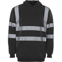 Supertouch Hi Vis Hooded Sweatshirt - Black
