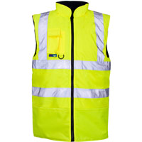 Supertouch Reversible Fleece Lined Bodywarmer - Yellow/Navy
