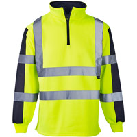Supertouch Hi Vis 2 Tone Rugby Shirt - Yellow/Navy