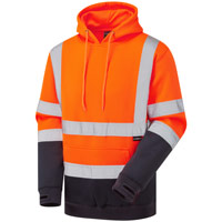 Supertouch Hi Vis 2 Tone Hooded Sweatshirt - Orange/Navy