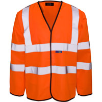 Supertouch Hi Vis Long Sleeved Vest - Velcro - Orange