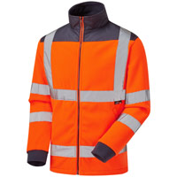 Supertouch Hi Vis Fleece Jacket - Rain Patch - Orange/Navy