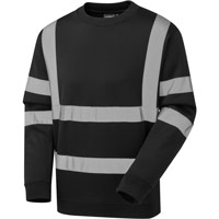 Supertouch Hi Vis Crew Neck Sweatshirt - Black