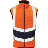 Supertouch Hi Vis 2 Tone Puffer Bodywarmer - Orange