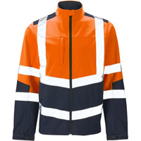 Supertouch Hi Vis 2 Tone Softshell Jacket - Orange/Navy