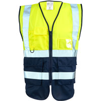 Supertouch Hi Vis 2 Tone Executive Vest - Yellow/Navy
