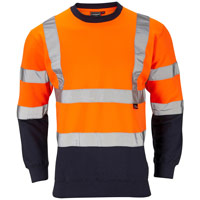 Supertouch Hi-Vis 2 Tone Sweatshirt - Orange/Navy