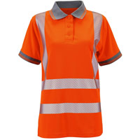 Supertouch Ladies Hi Vis Savannah Bird Eye Polo - Orange