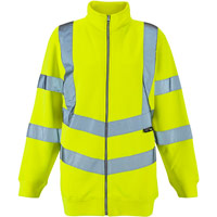 Supertouch Ladies Hi Vis Eshaal Zipped Sweatshirt - Yellow