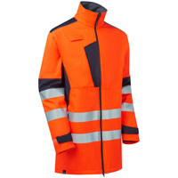 Supertouch System Hi Vis Eco 3-Layer Softshell Parka - Orange/Navy